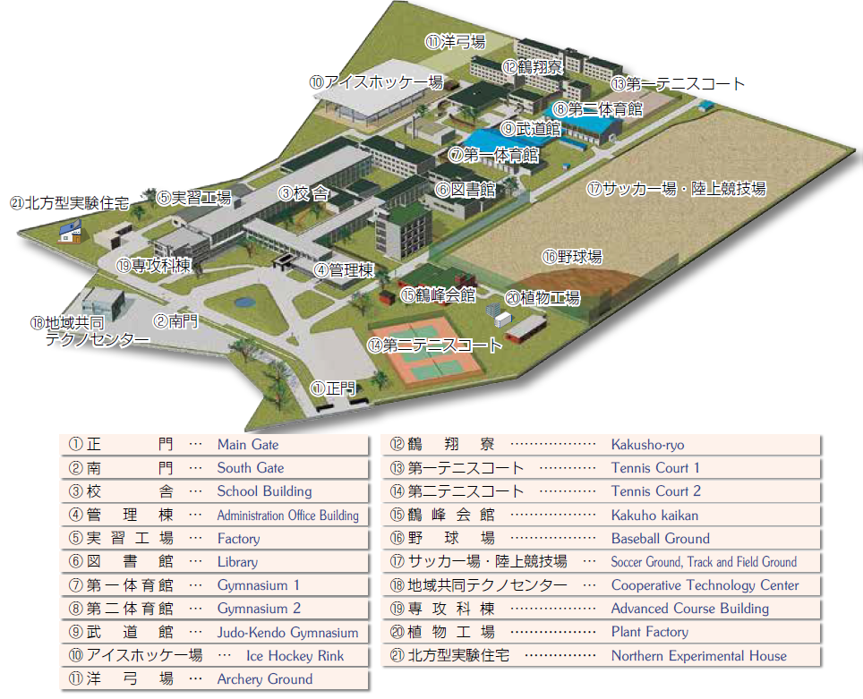 Campus Map 釧路高専 公式hp英語サイト